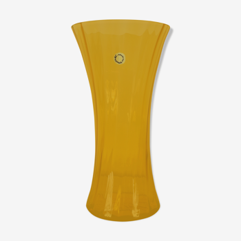Vase en verre de Murano en paille ambrée, millésime 90