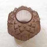 Art Deco ball vase, frosted violet glass