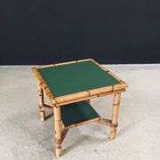 Mediterranean Bamboo Side Table in the style of Audoux Minet, France, 1950s