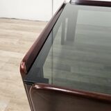 Vintage coffee table by Afra and Tobia Scarpa for Cassina with smoked glass
