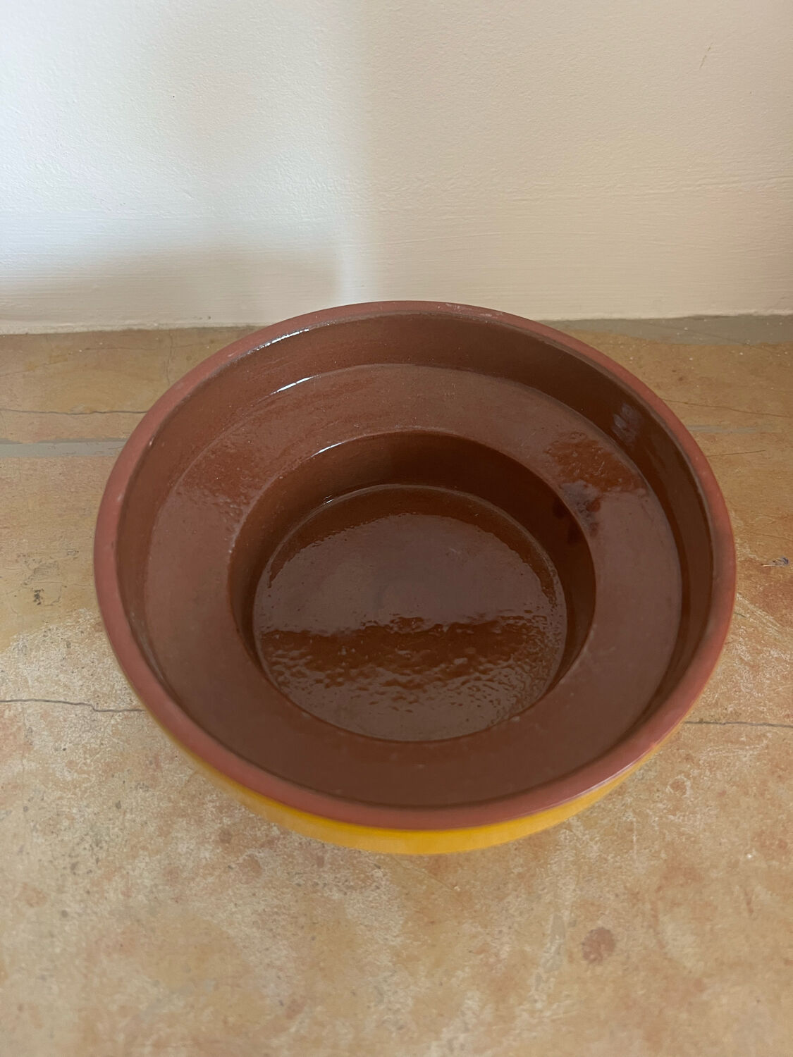 Vintage yellow seventies ceramic bowl