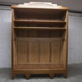 Art Deco carved oak wardrobe - Flemish workshop circa 1930