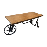 Industrial wood coffee table metal loft oak decoration