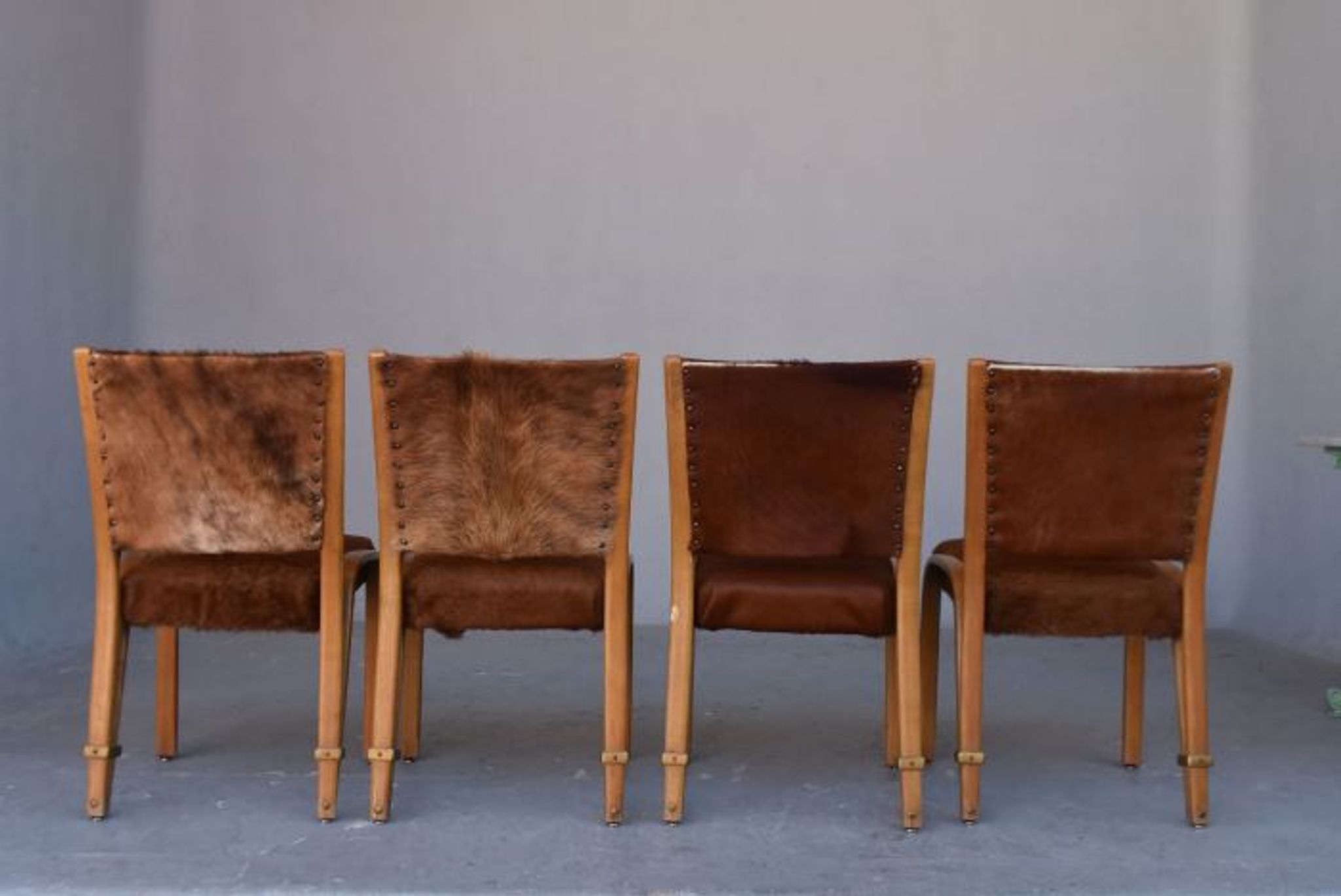 Série de 4 chaises Von Bode édition Steiner cuir de poulain