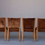Série de 4 chaises Von Bode édition Steiner cuir de poulain