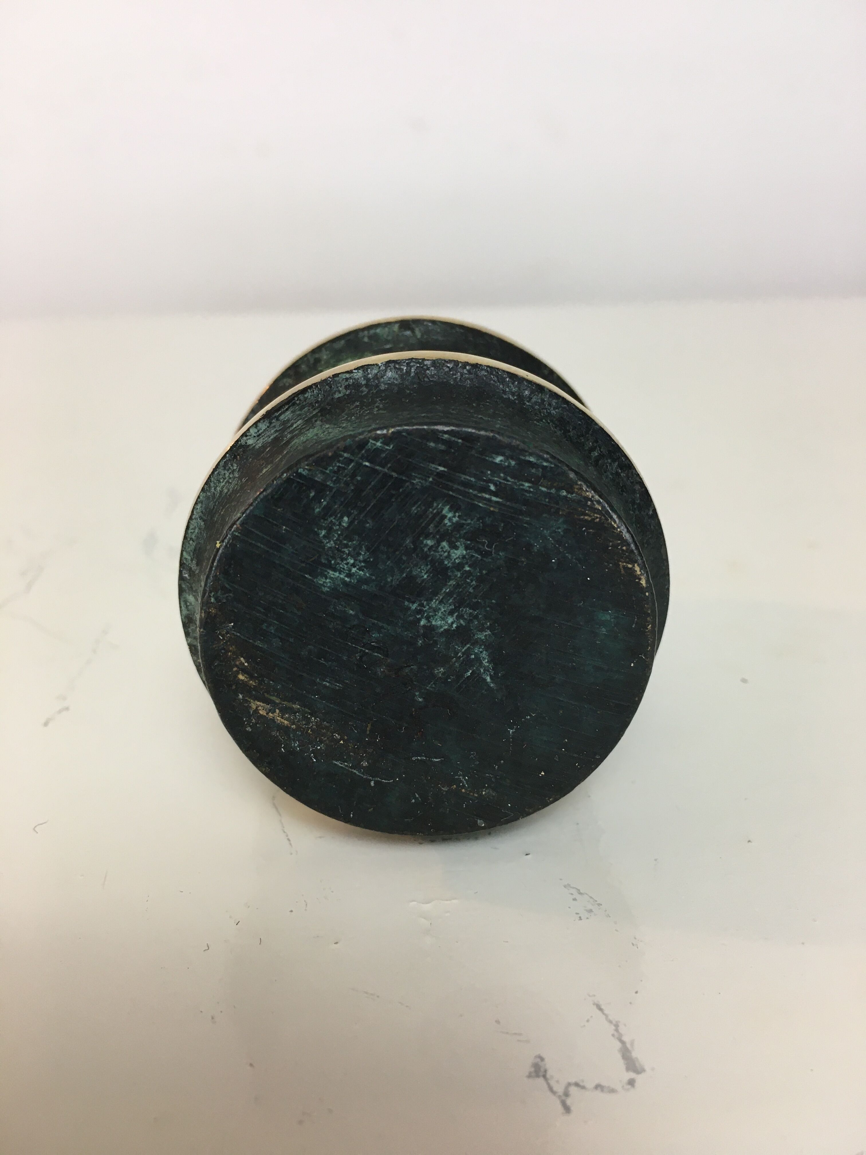 Black and gilded 1950s table lighter, bamboo design