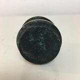 Black and gilded 1950s table lighter, bamboo design