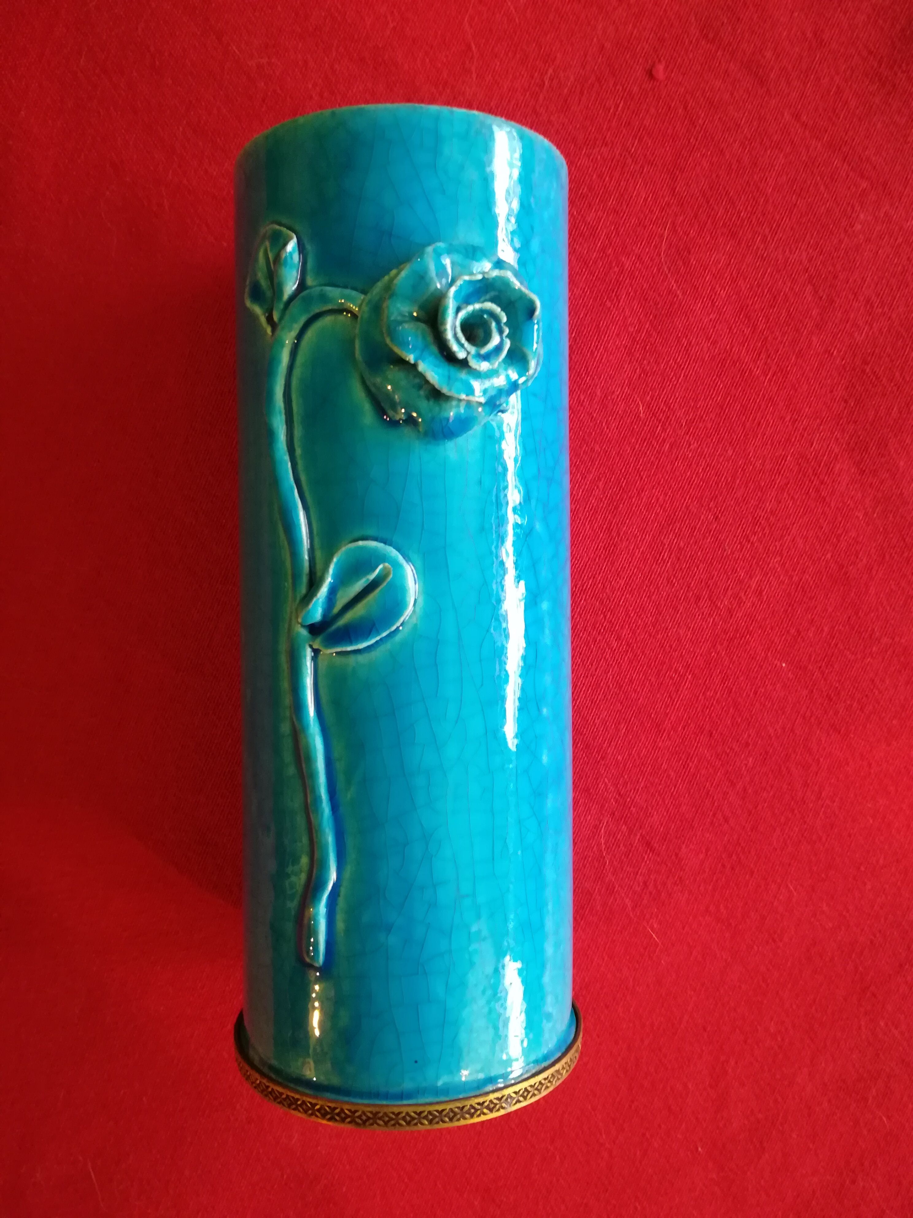 Blue ceramic vase