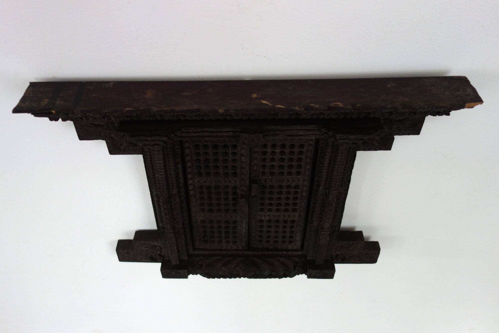 Old Newari Nepali window in carved wood