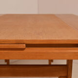 Extendable and adjustable Scandinavian oak coffee/dining table - 1960