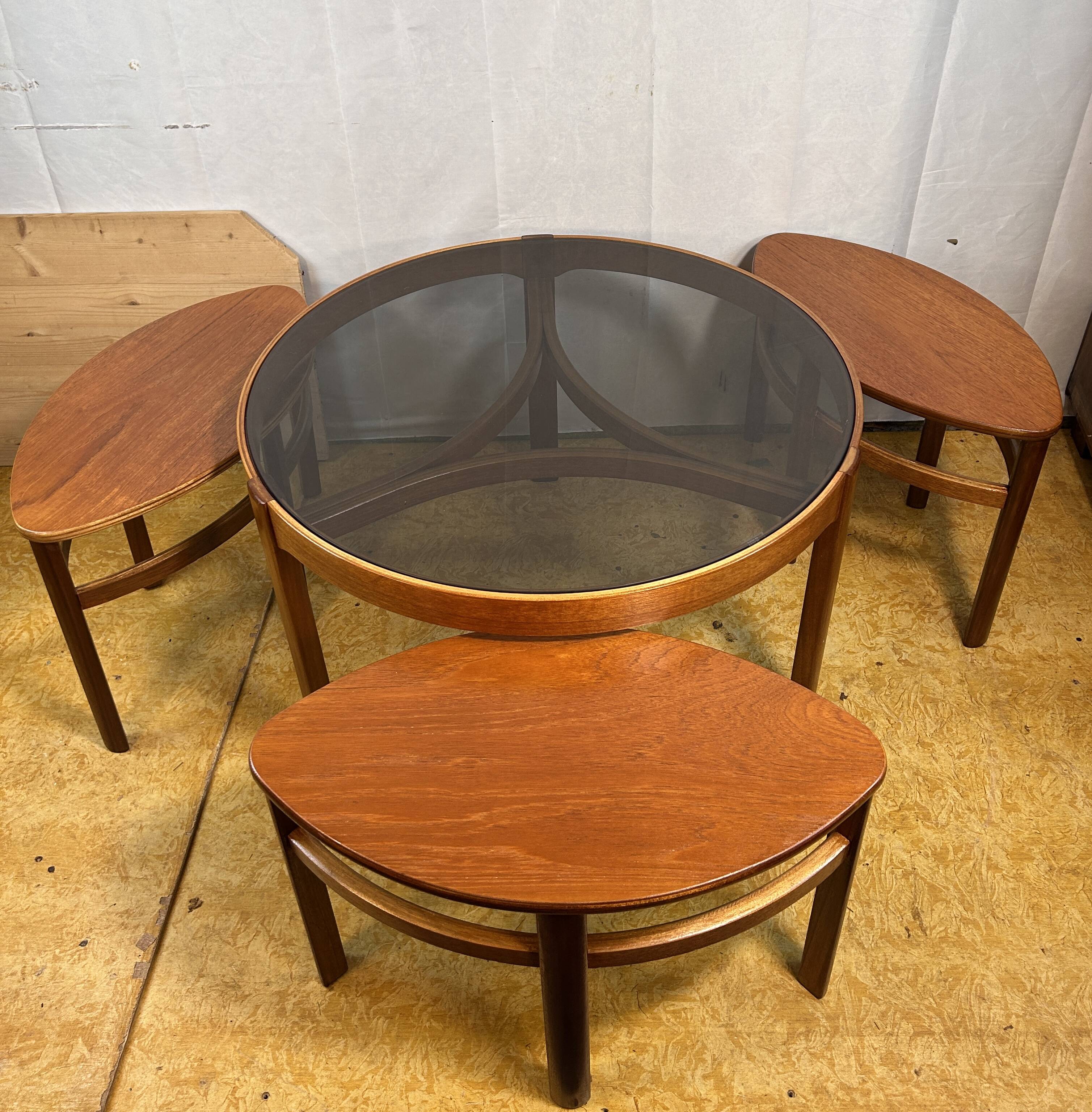 Mid century retro vintage teak trinity coffee table by nathan 1960
