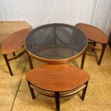Mid century retro vintage teak trinity coffee table by nathan 1960