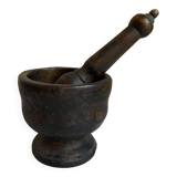 Wooden mortar and pestle