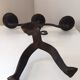 Large 3-Arm Wrought Iron Candlestick