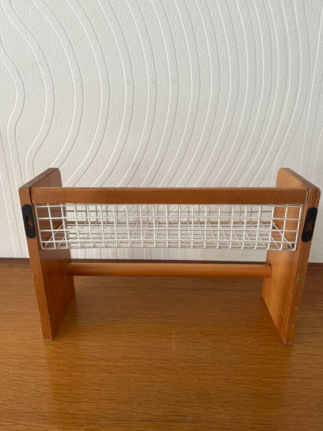 Vintage spice rack and kitchen towel