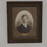Tableau ancien en bois et stuc style louis Philippe 1900