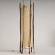 Large bamboo & linen floor lamp by Louis Sognot