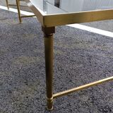 Table basse vintage plateau verre