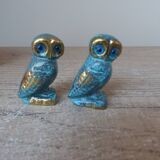 Set of two brass owls made in Greece