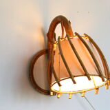Rattan sconce, vintage