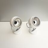 Pair of wall lights eyeball - lacquered white -1970