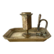 Antique brass thumb candle holder