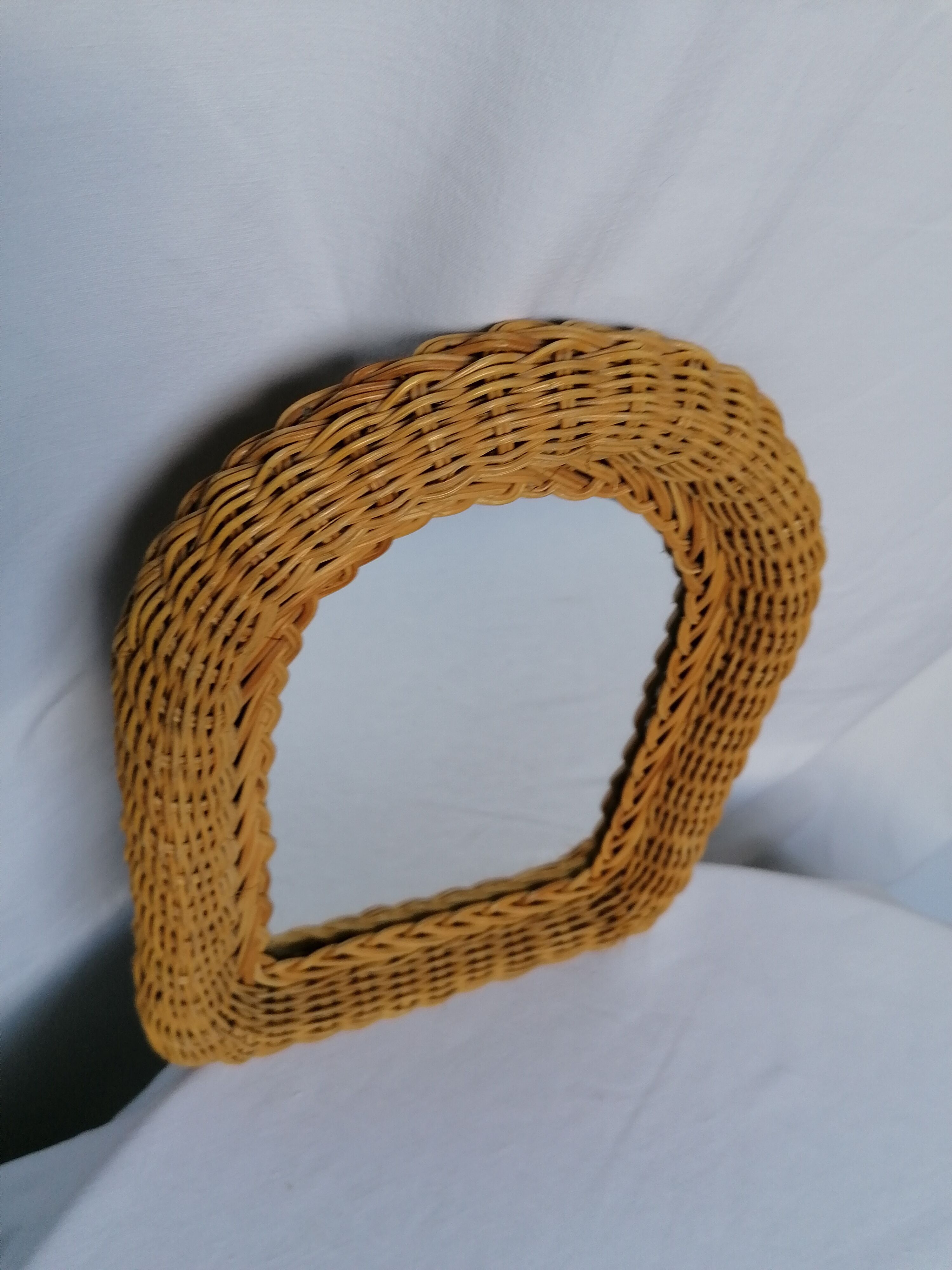 Rattan wicker mirror 22x29cm