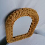 Rattan wicker mirror 22x29cm