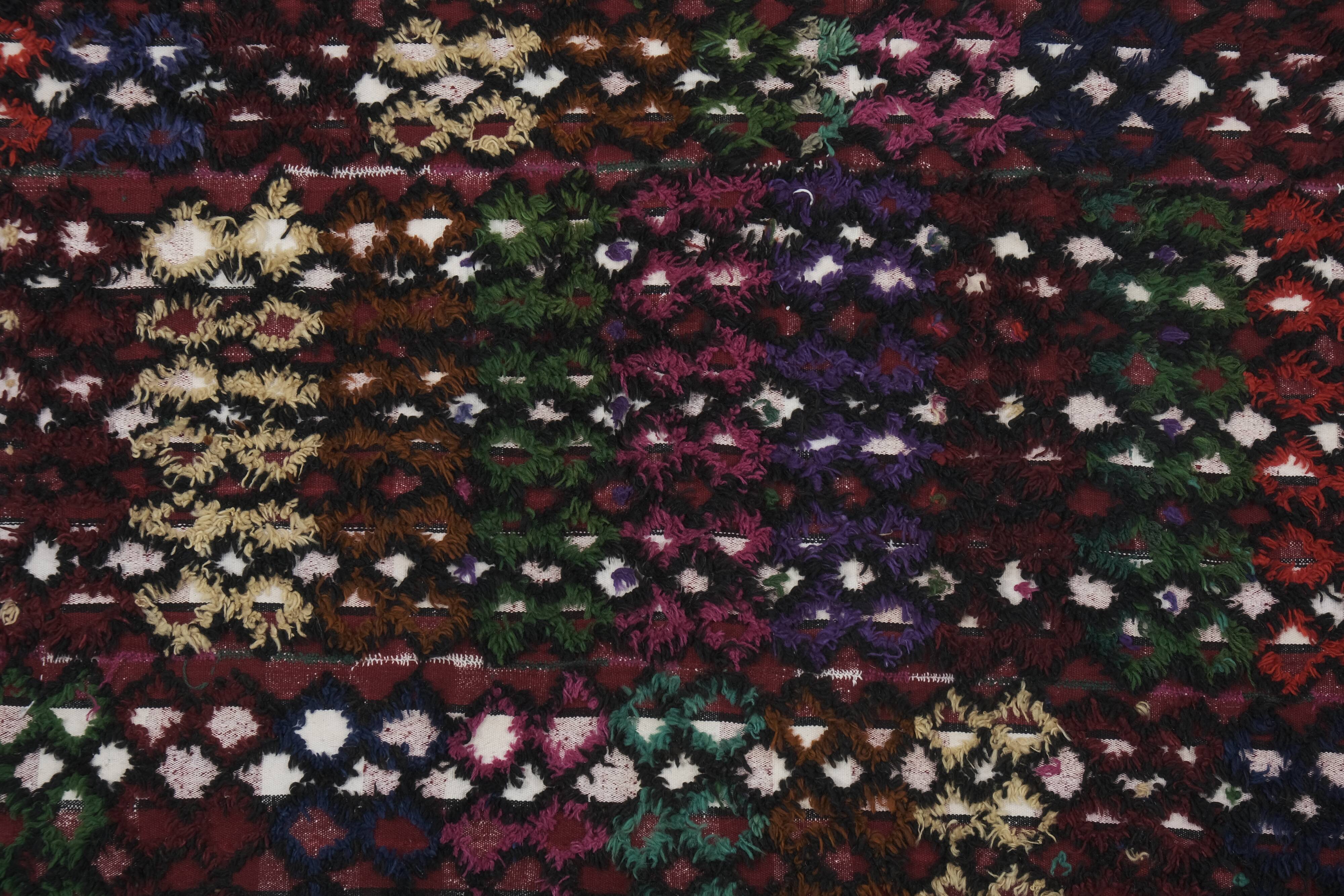 Vintage Anatolian Oushak Kars Handwoven Distressed Ushak Area Rug 5'3'' x 7'1''