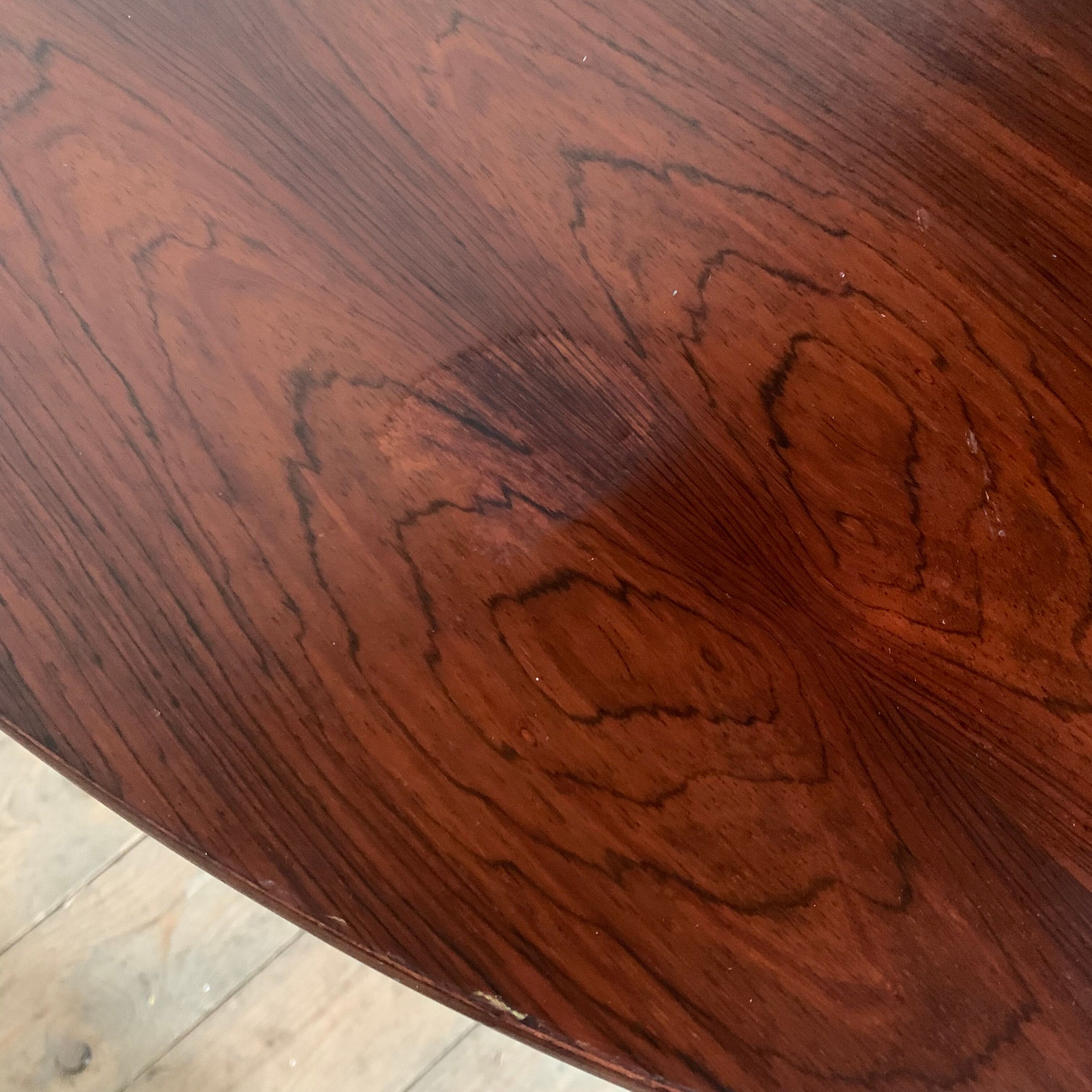 Vintage Scandinavian round table in Rio rosewood