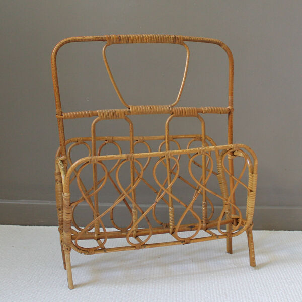 Rattan magazine rack