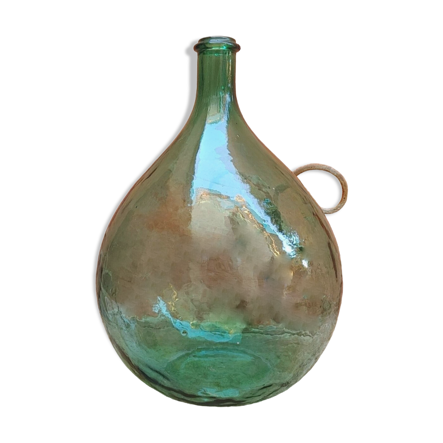 Demijohn old bubbled glass - 15 liters - height 42 cm ( c)