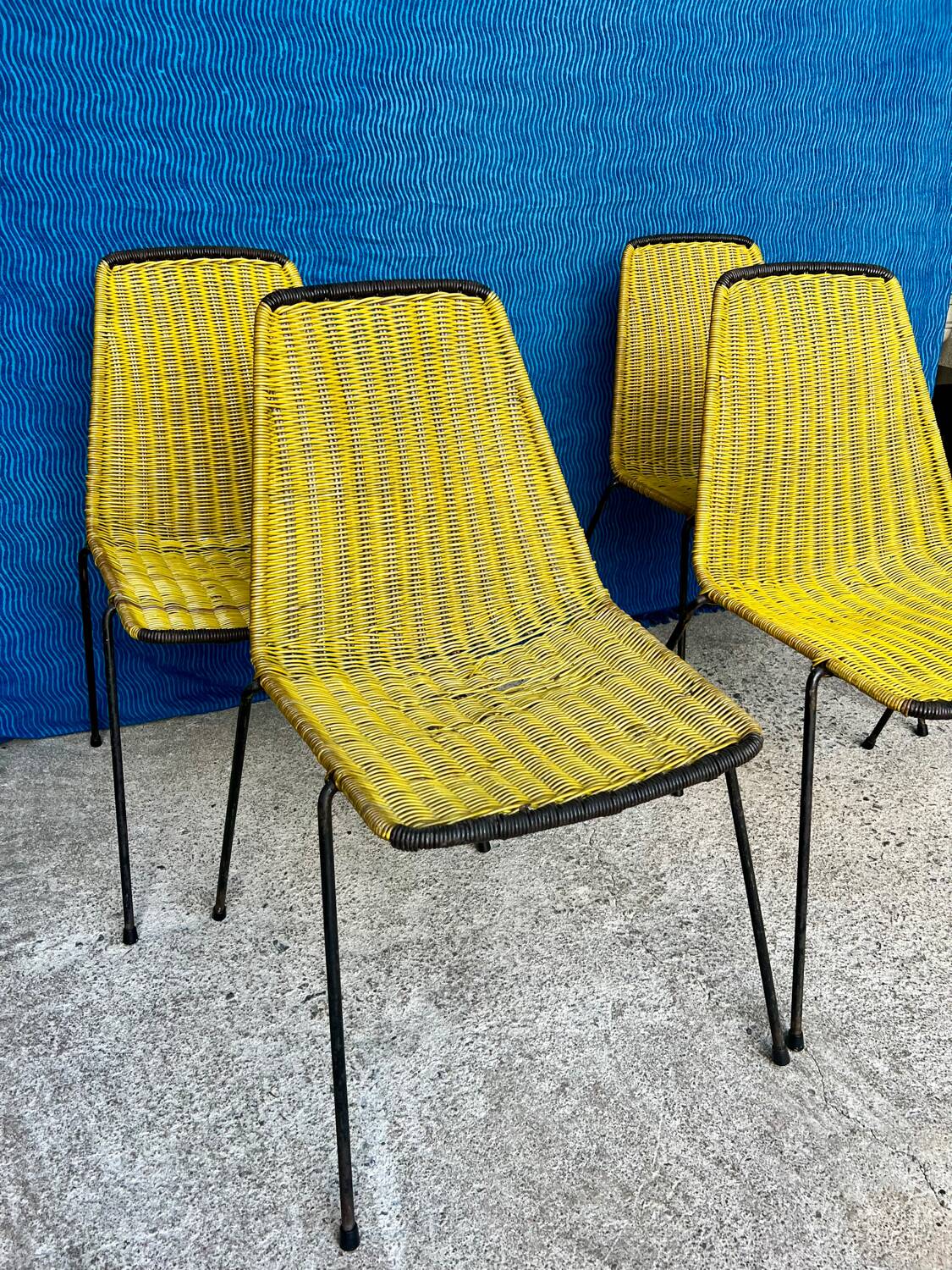 4 vintage “Baskets” chairs 1950s design Gian Franco Legler