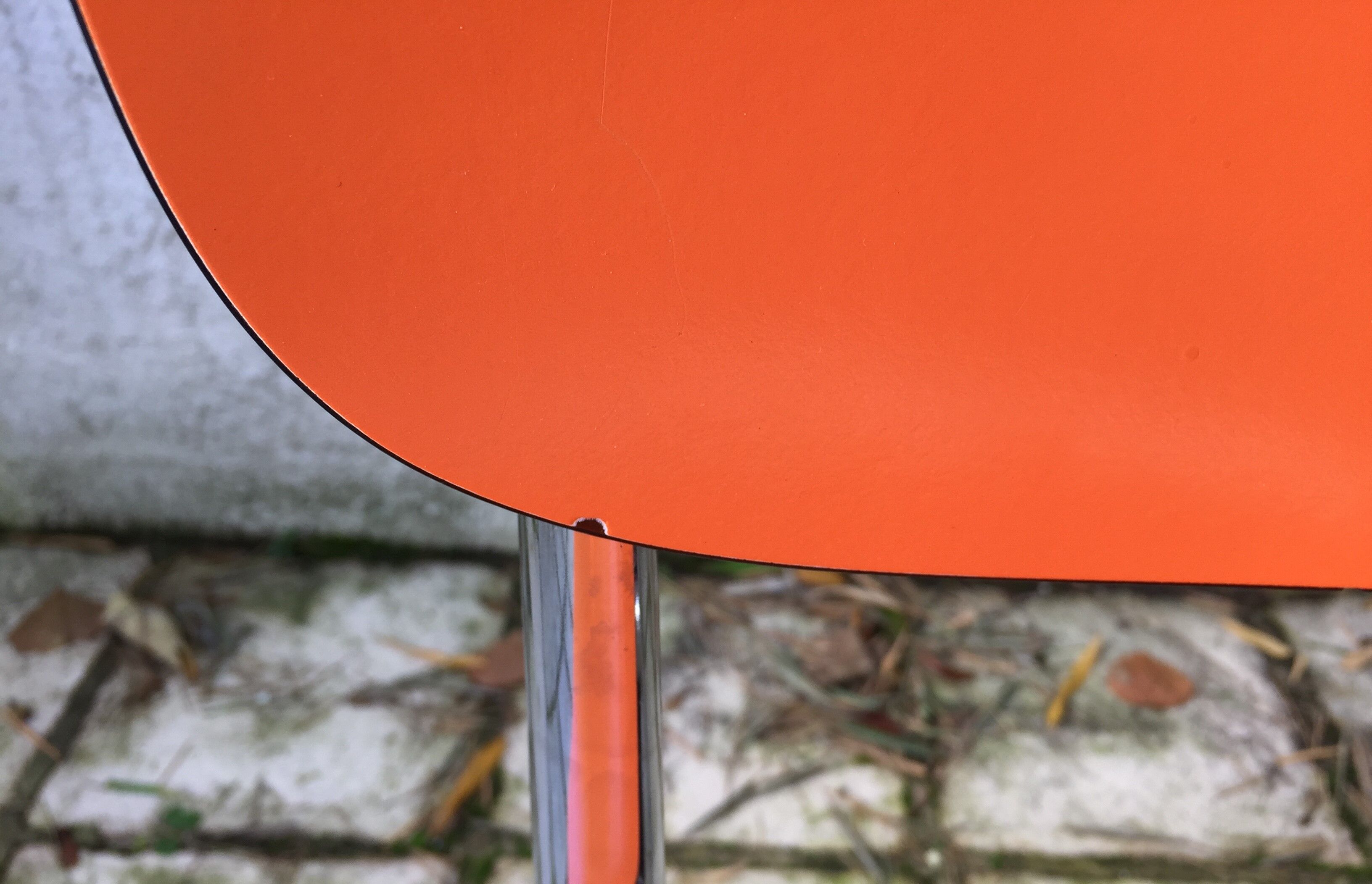 Set of 6 vintage orange formica chairs, 70s