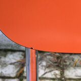 Set of 6 vintage orange formica chairs, 70s