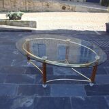 70s oval coffee table