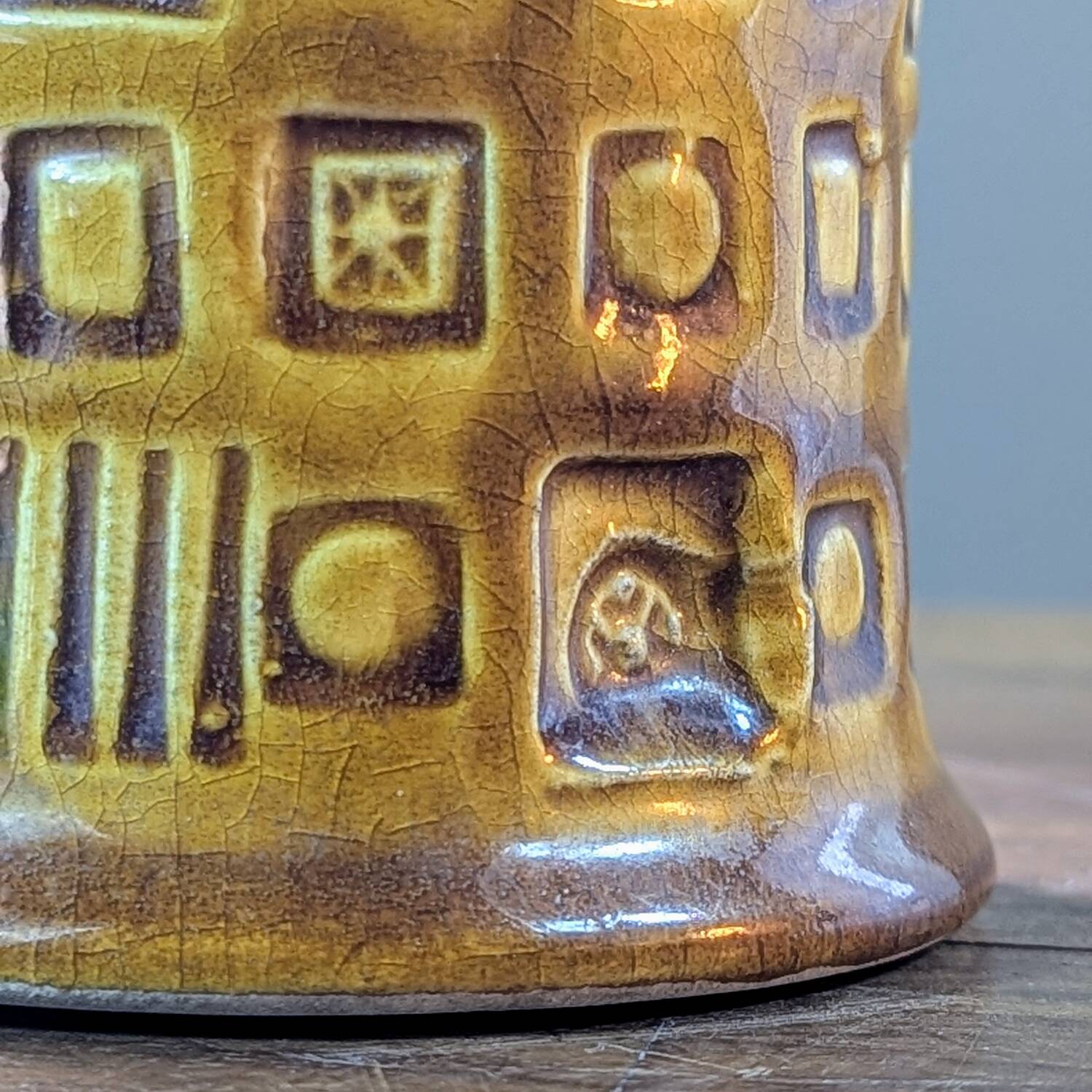 West Germany Bay 60-14 vase, vintage ceramic, geometric decoration