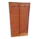 Double curtain filing cabinet