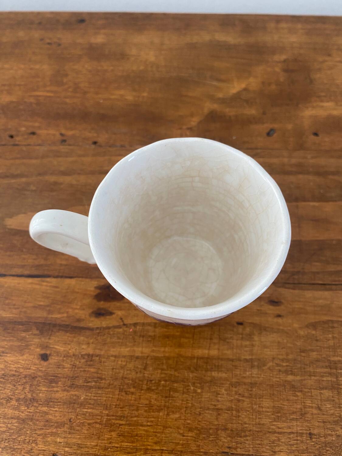 Aubusson earthenware cup and saucer from Sarreguemines FRANCE