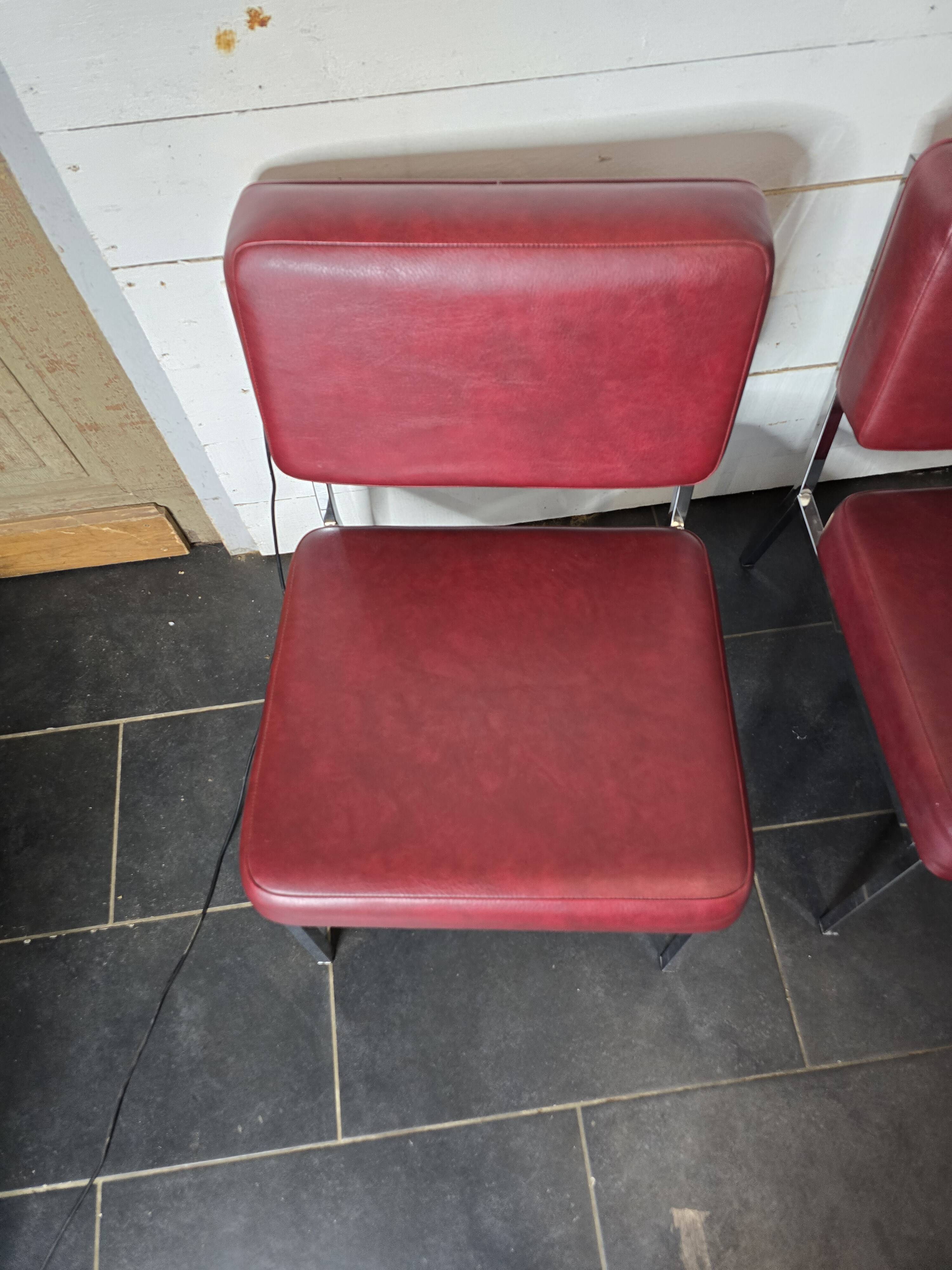 Pair of chrome footed armchairs from the 60s