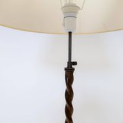 Organic whirlwind floor lamp in stained birch, Art Deco, Sweden, 1940s.