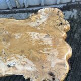 Handcrafted Brutalist coffee table in solid elm