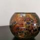 Glass ball vase signed Laque line