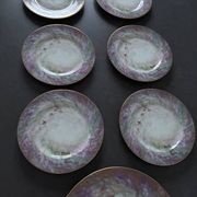 Assiettes à dessert porcelaine Daum et plat assorti