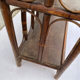 Vintage rattan bookcase shelf from the 70s