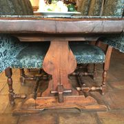 Monastery table - 9 chairs and 2 Louis XIII oak armchairs.
