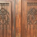 Paire de portes de communication néogothiques