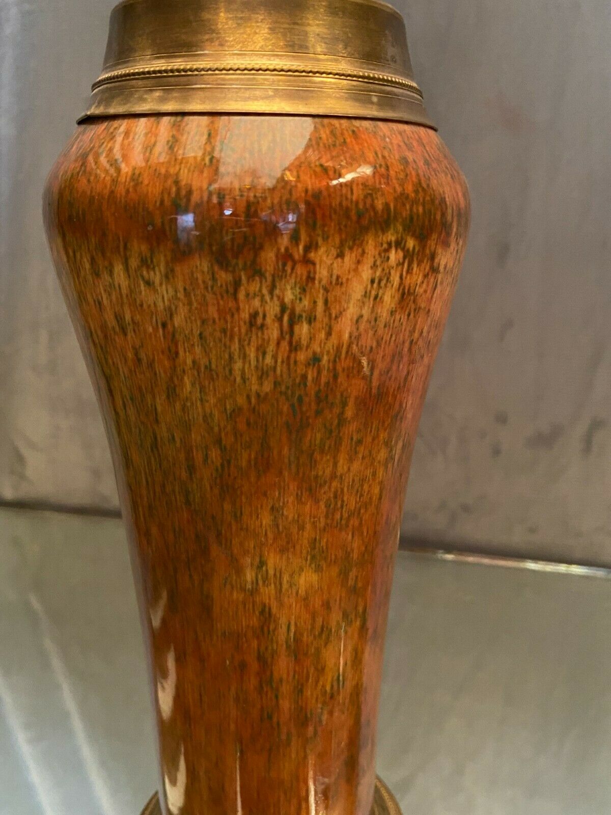 Porcelain vase signed Sèvres on bronze frame