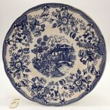6 Flat blue blue plates "Flowers"