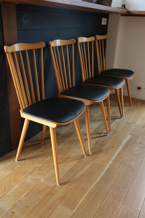 4 chairs baumann v5 skaï black light beech